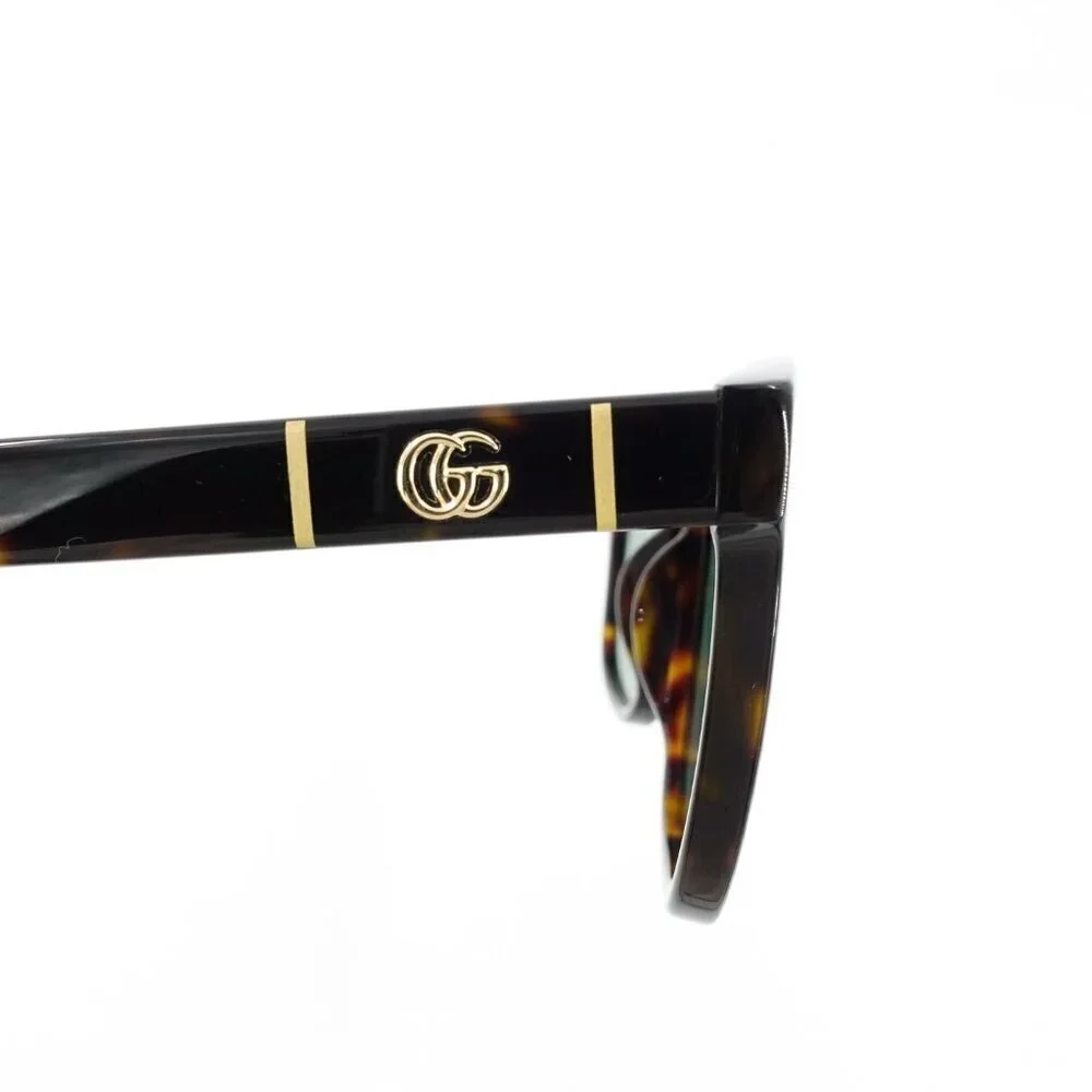 Gucci GG0637 Square Sunglasses Dark Havana Green OS